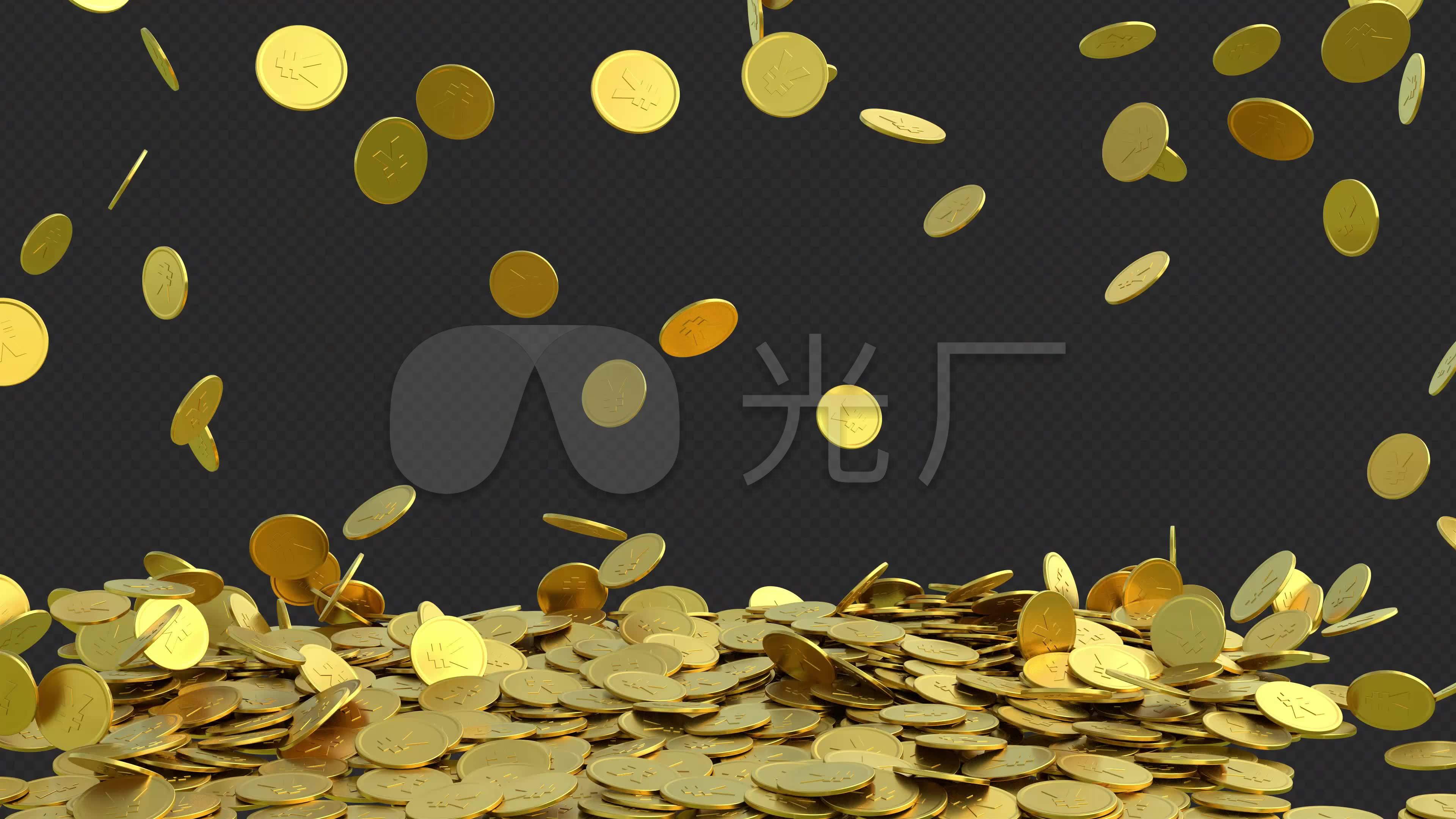 4k原创金币掉落视频素材_视频素材包下载(编号:5012989)_影视包装_vj