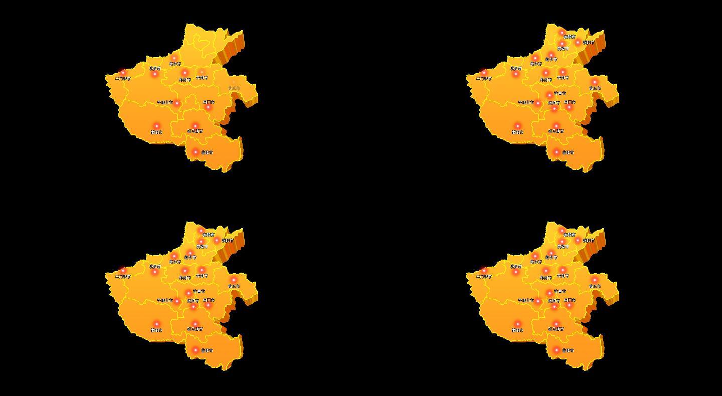 河南省三維立體地圖區域輻射城市通道視頻金
