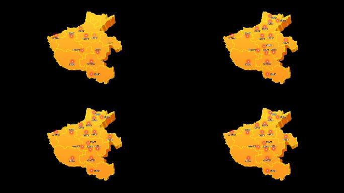 河南省三维立体地图区域辐射城市通道视频金