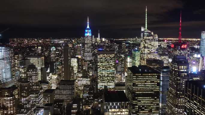 版权可商用美国纽约璀璨夜景延时