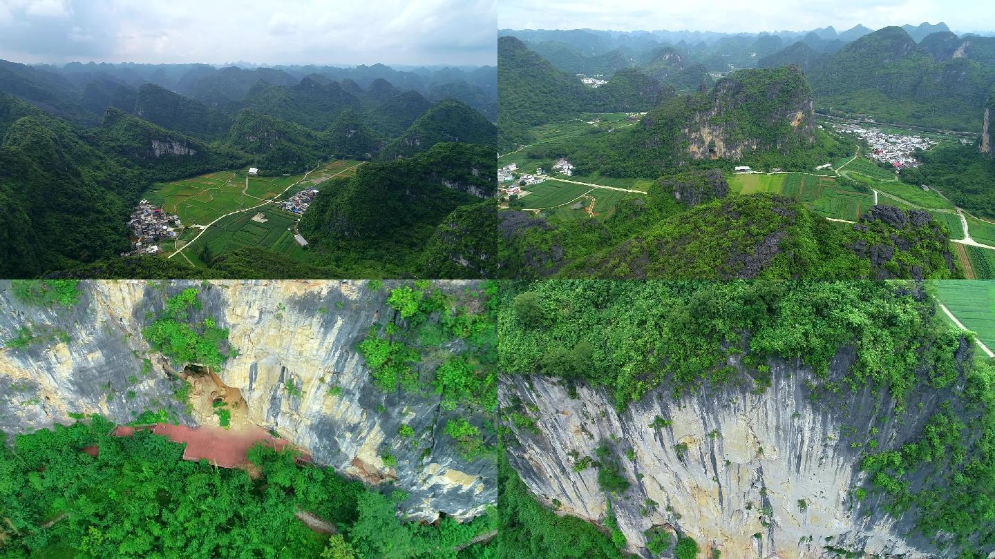 实拍广西马山县大石山区喀斯特地形视频素材