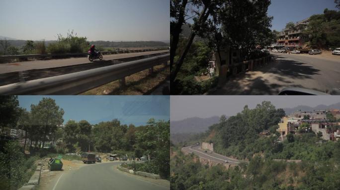 印度喜马偕尔邦开车赴西姆拉市全景