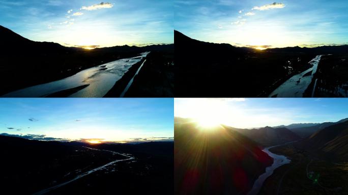 西藏日喀则日出夕阳