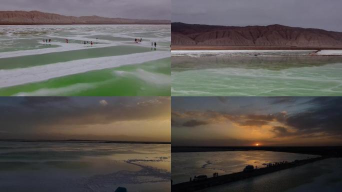 茫崖翡翠湖航拍视频素材（4K）