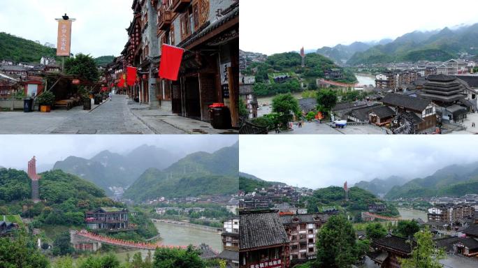 实拍茅台镇雨天街景15组