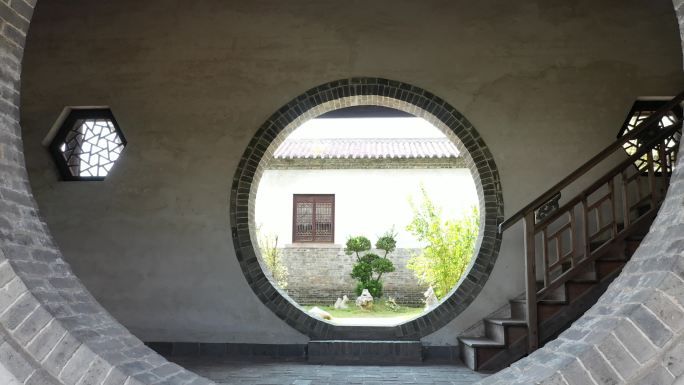 月亮门江南古建筑中国院子