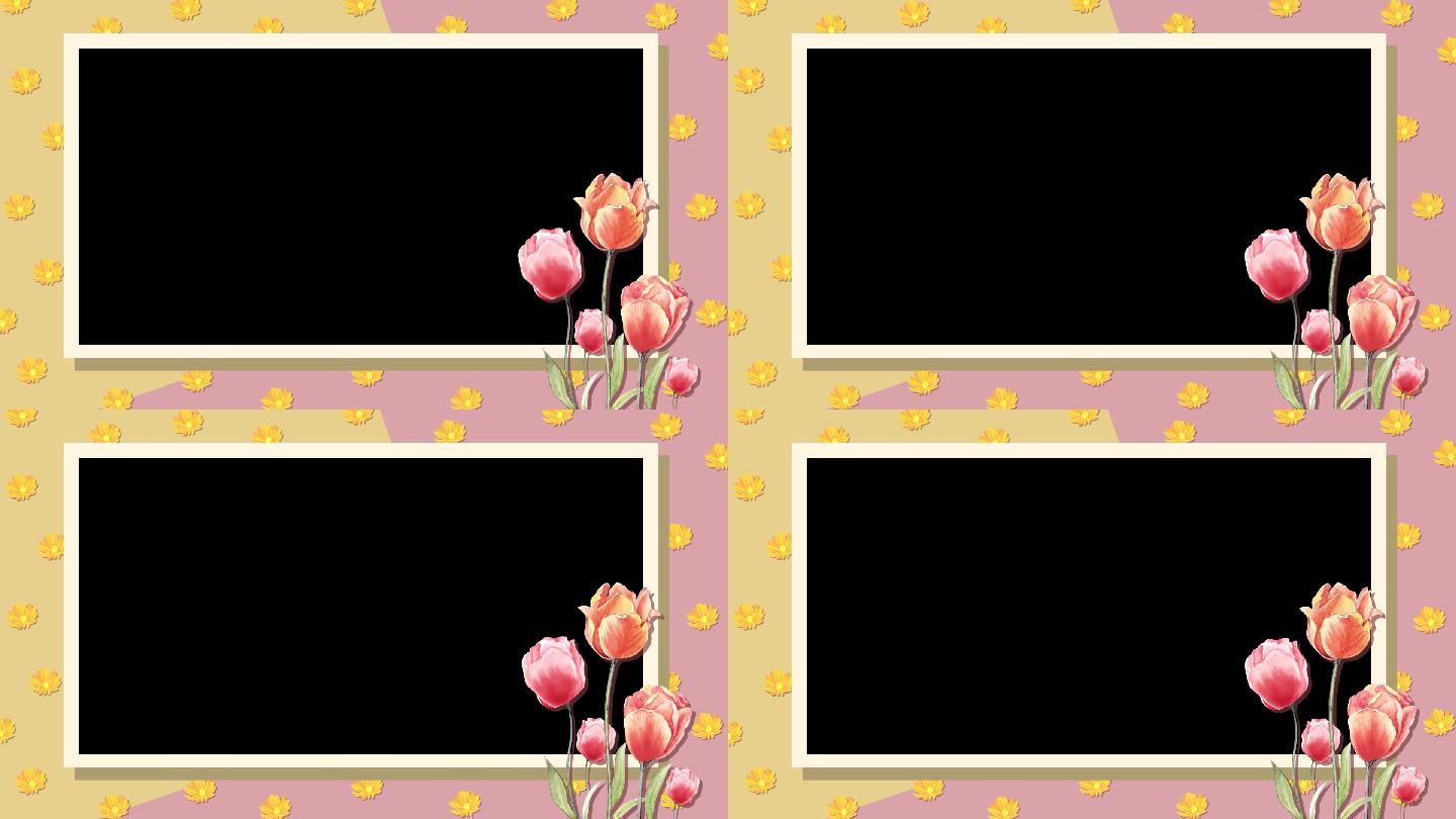 原创花朵祝福视频边框（透明通道）