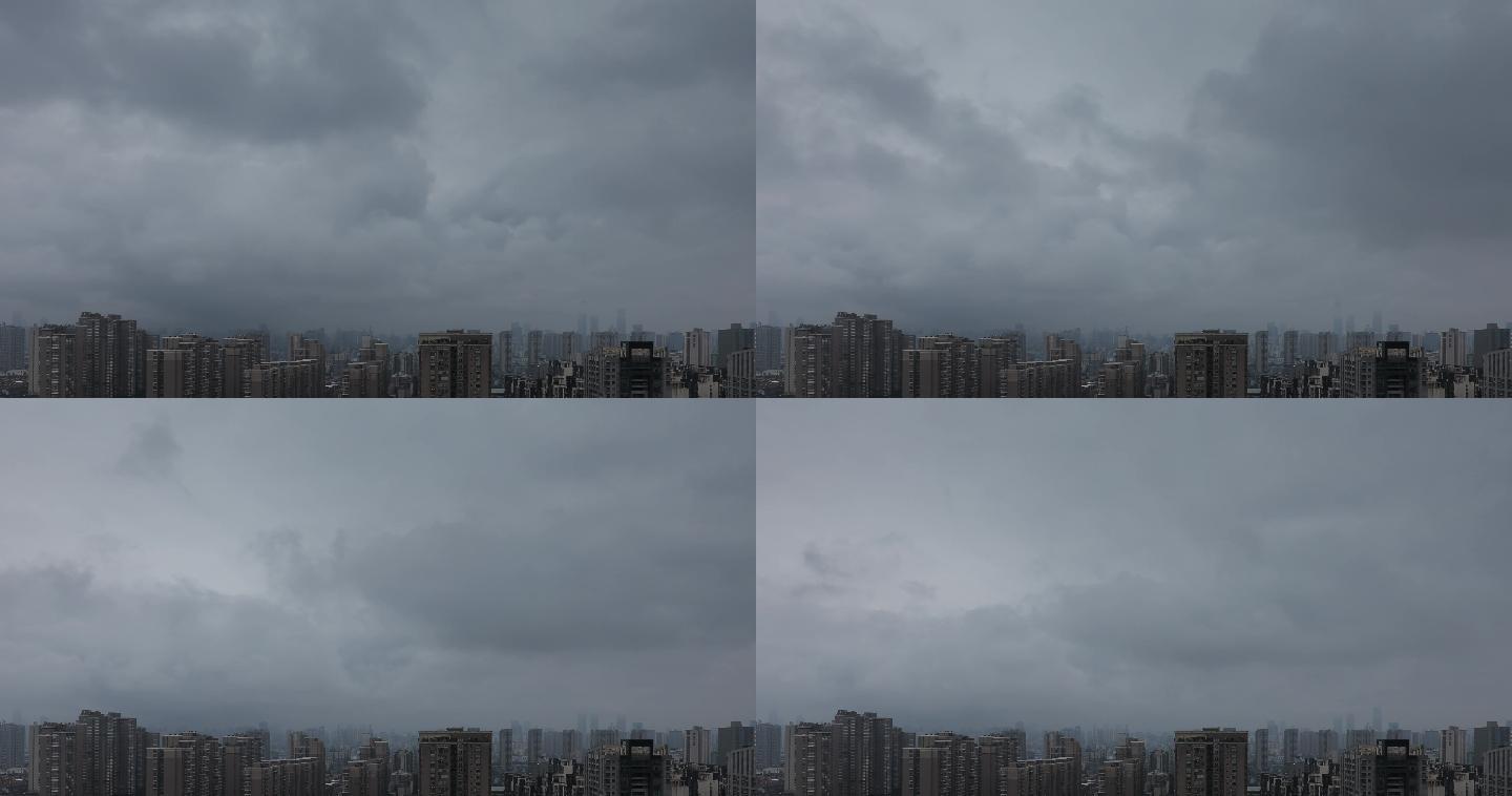 4K城市铅灰色阴云快速流过【延时】