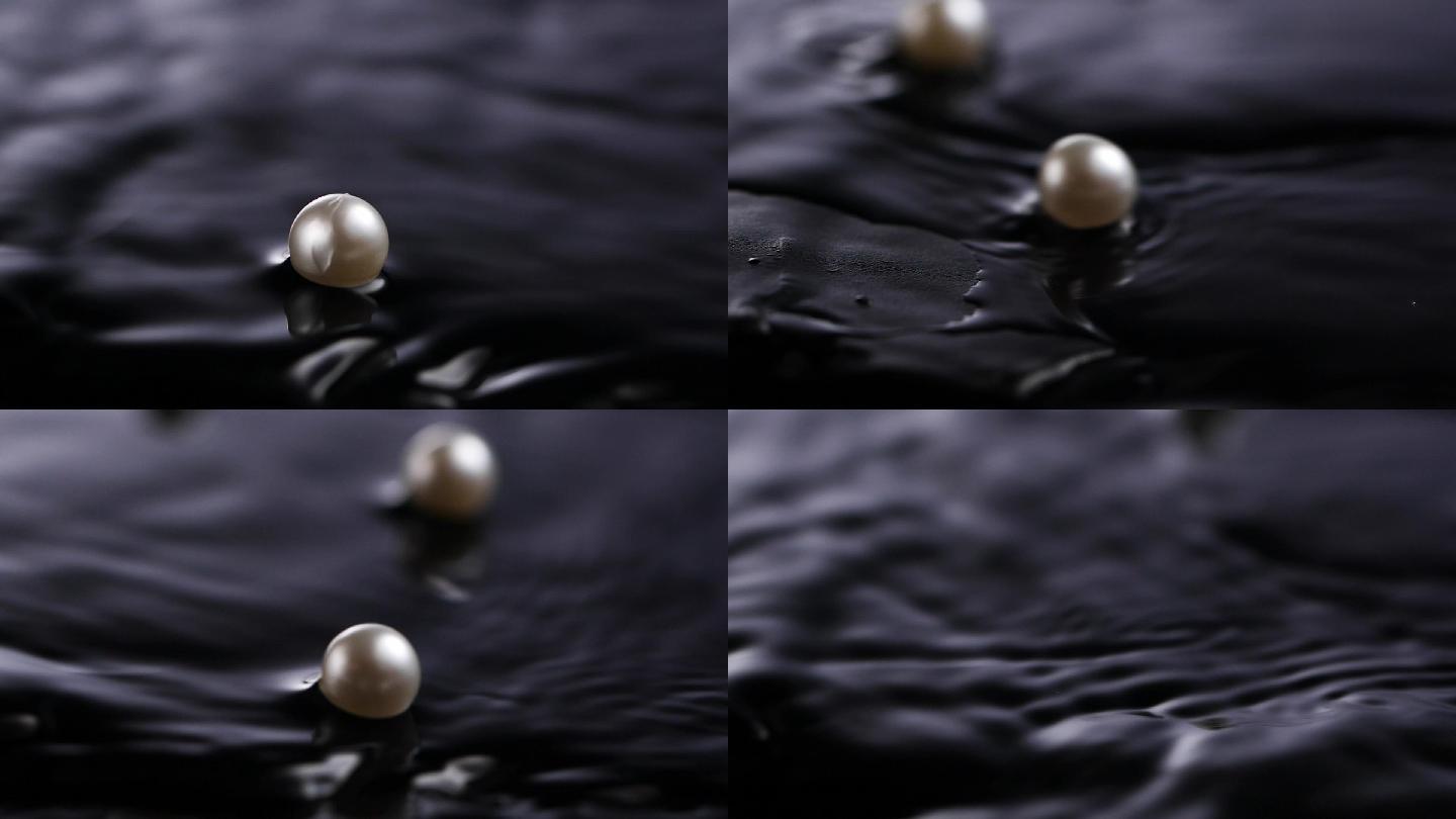 水中的白色珍珠视频素材