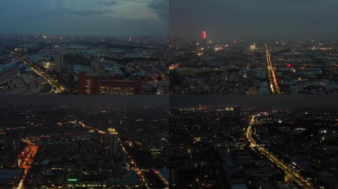 城市夜景航拍微电影空镜