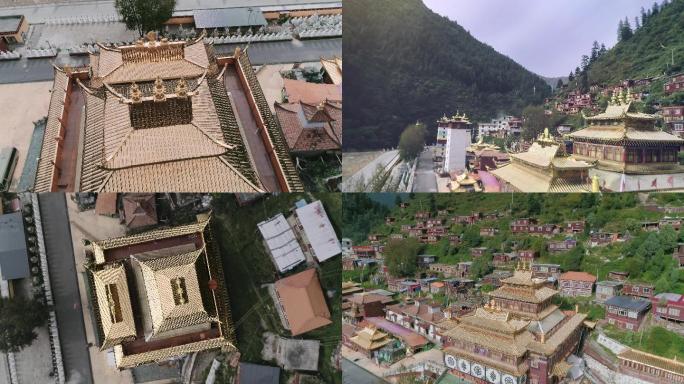 阿坝州壤塘寺庙佛塔碉楼4K航拍