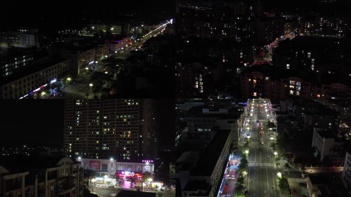 小区住宅夜晚空境城市夜景航拍