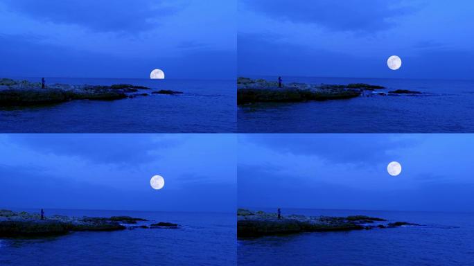 海上生明月 中秋月亮 十五月亮 月亮升起