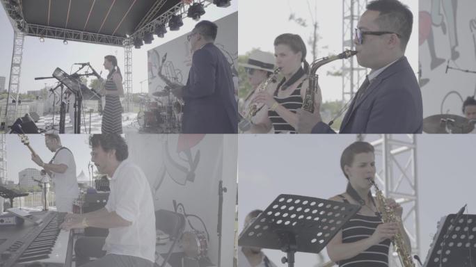 露天街头音乐会乐队