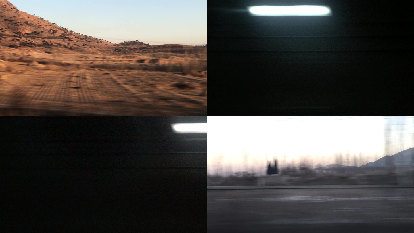 高铁火车经过隧道