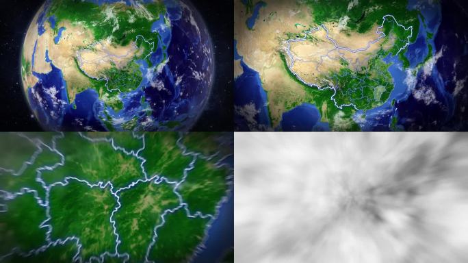 江西地图（地球俯冲穿云）