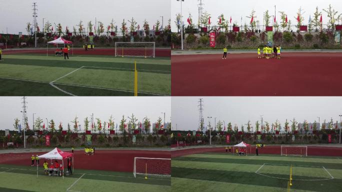 校园足球十米绕杆跑射门技术测试场地