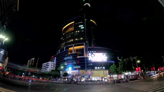 【正版素材】佛山百花广场岭南天地夜景延时