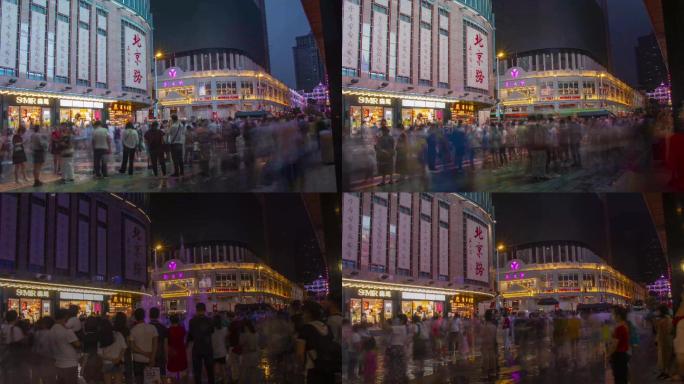 4K延时拍摄广州千年商都北京路步行街热闹