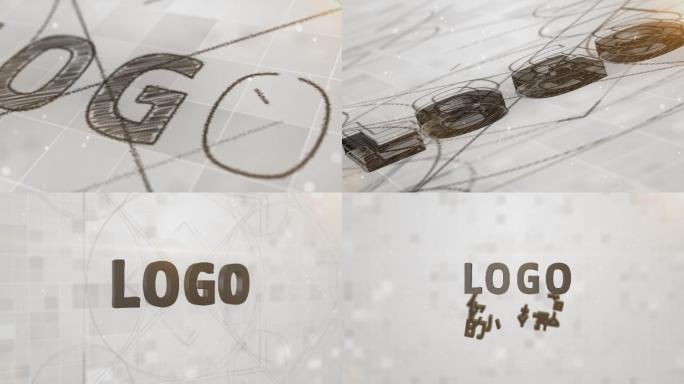 科技设计感logo展示白底