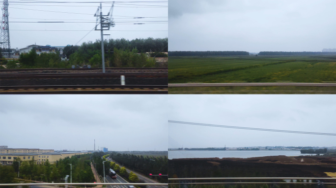 【4K】高铁驶出长春西站沿途城市风光