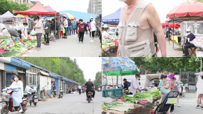 4K拍摄疫情期间的人们生活菜市场买菜