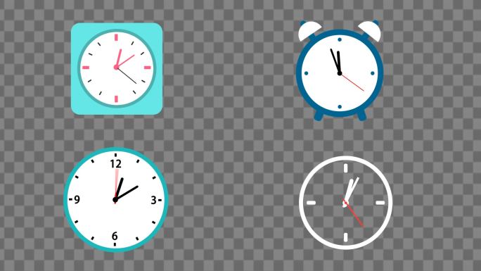 【原创】8个时钟动画素材【带通道和音效】