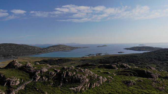 无人机飞行器航拍爱尔兰海湾景观