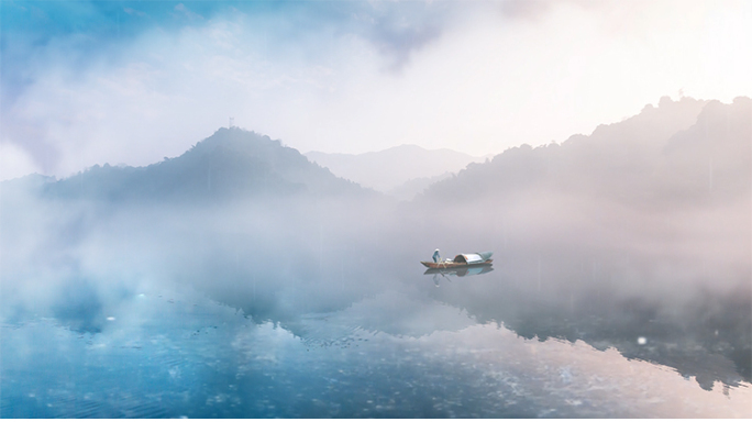 泛舟湖上湘西风情民歌山歌背景