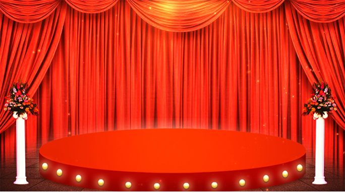 红色舞台幕布小品相声主持人背景