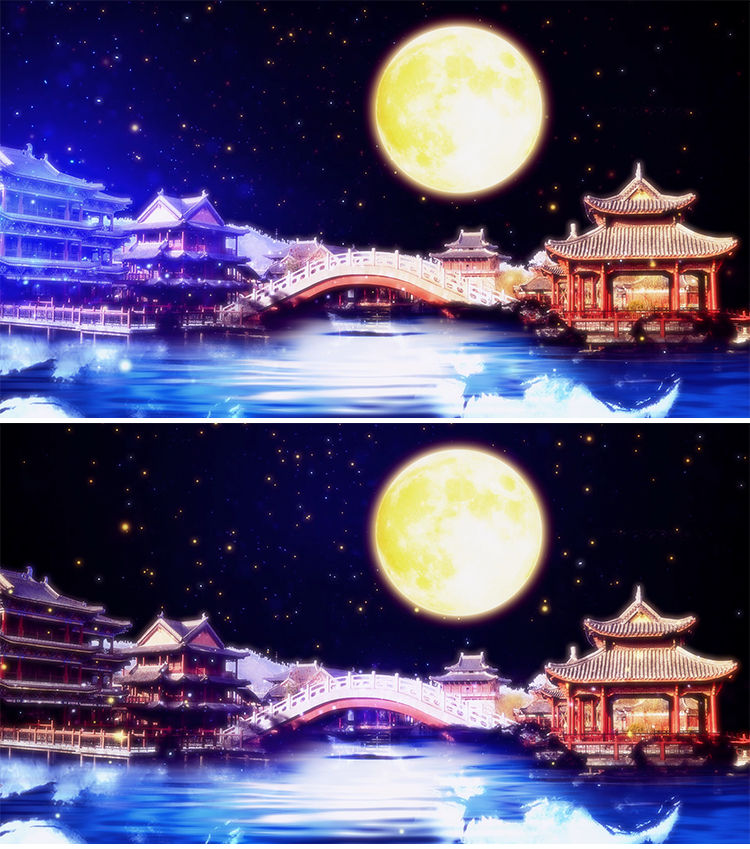 中国古建筑月亮月夜背景 19x1080 高清视频素材下载 编号 舞台背景 Vj师网www Vjshi Com