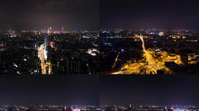 广州海珠区4k夜景延时航拍