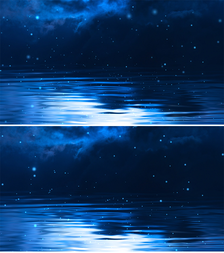 蓝色静谧月光湖面粒子背景