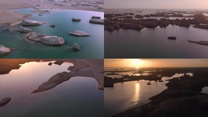 乌素特水上雅丹航拍视频素材（4K）