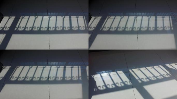 【4K】阳台上光线变化的影子时光流逝
