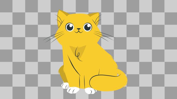 4K-可爱的小黄猫-alpha通道
