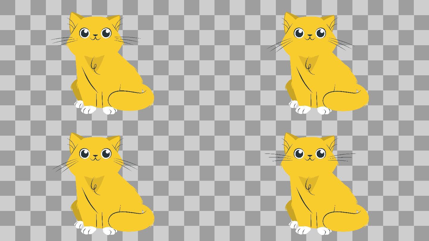 4K-可爱的小黄猫-alpha通道