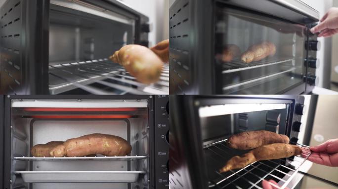 4k烤箱烹饪烤红薯