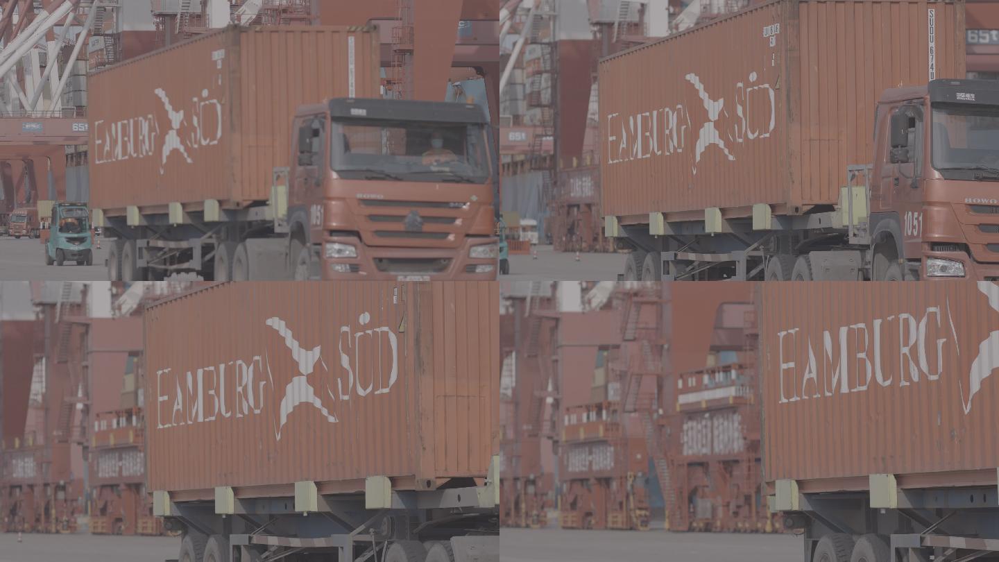 货车港口自卸集装箱吊车卡车