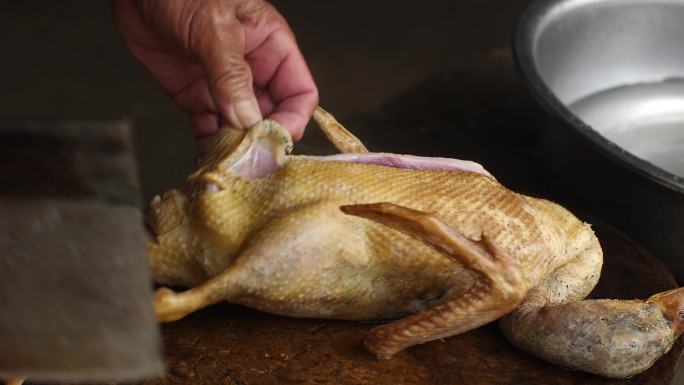 鸭肉切割，农村杀鸭吃4k视频素材