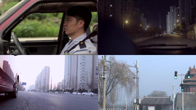 出租车行驶在北京街头