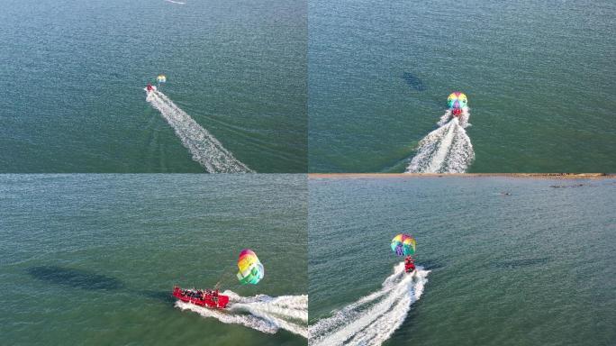 石老人海上滑翔伞4K原素材