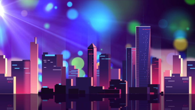 炫彩城市走屏LED背景视频