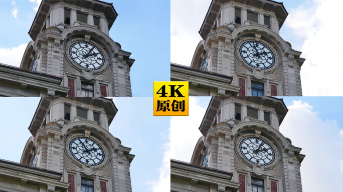 (4K有版权)室外钟表延时摄影时光流逝