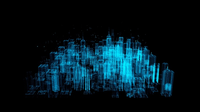 全息科技粒子城市建筑+透明通道