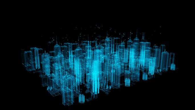 全息科技粒子城市建筑+透明通道
