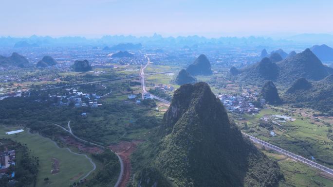 风光公路山脉山景4k最新桂林风景天际线