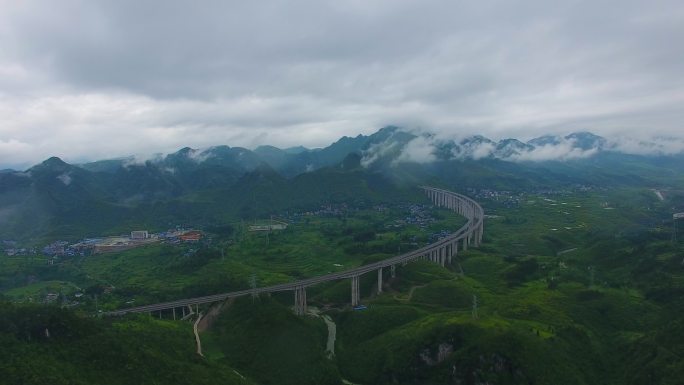 德江 德江县 航拍公路    高架桥