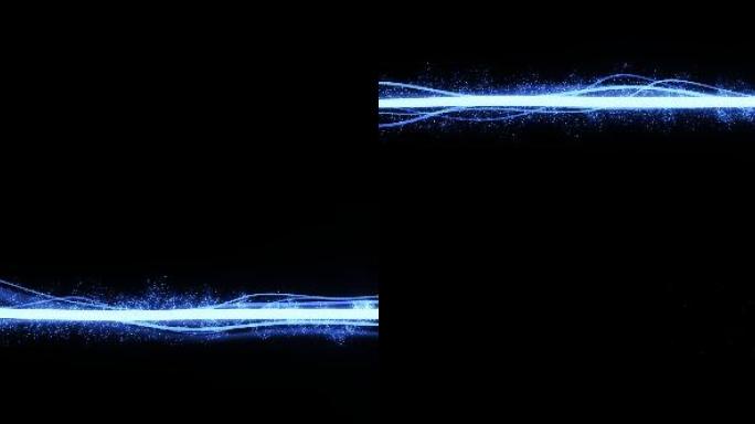 蓝色唯美光线从左向右流动运动