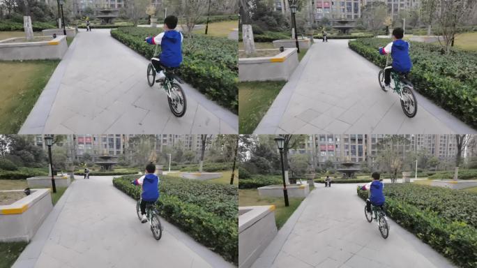 小孩学骑单车